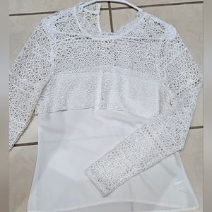 White Blouse Eyelet with Long Sleeves